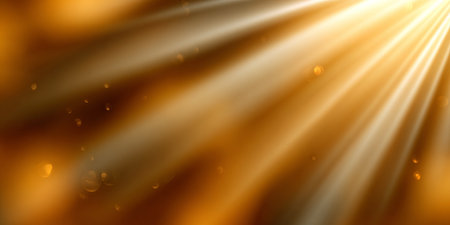Abstract Sparkling Sun Rays Background Image with Radiant Golden Light for Various Creative Usesの素材