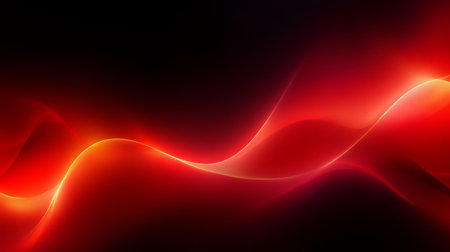 Vibrant Red Waves Flowing Across a Dark Background, Creating a Modern Abstract Art Design Templateの素材