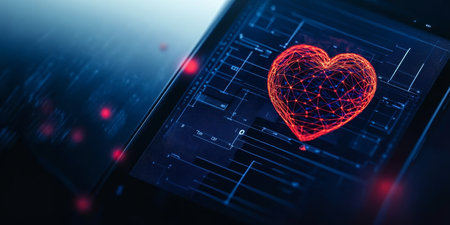 Comprehensive Digital Heart Visualization Interface Showcasing Technology s Impact on Modern Healthの素材