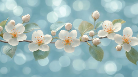 Captivating Scene of Cherry Blossoms in Full Bloom under a Soft Pastel Sky, a Springtime Delightの素材