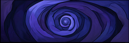 Abstract Vector Panorama of Swirling Blue Colors in Dynamic Flow, Evoking Depth and Movement.の素材