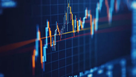 In-Depth Stock Market Analysis with Detailed Candlestick Graphs and Volatility Trend Data Insightsの素材
