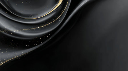 Exquisite Texture with Artistic Black and Gold Curves Evokes Elegance and Luxury for Various Usesの素材