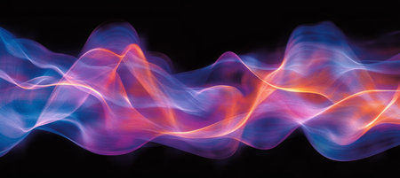 Abstract Light Waves of Electric Fluctuations in a Radiant Visual Symphony and Artistic Fusionの素材