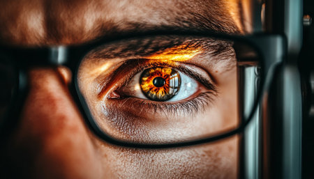 Eye Examination by an Optometrist Using Advanced Digital Diagnostic Equipment for Vision Healthの素材