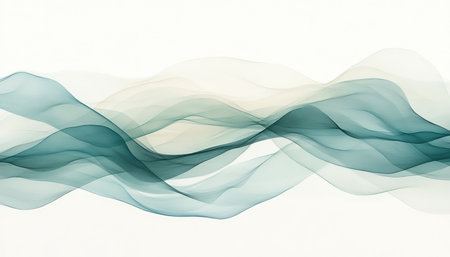 Elegant, Fluid Gradients Pattern Evoking Dynamism and Smooth Rhythm in Abstract Shapes and Wavesの素材