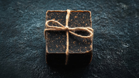 Elegant Natural Handmade Soap Bar Wrapped Beautifully for Healthy Skin Care and Hygiene Routineの素材