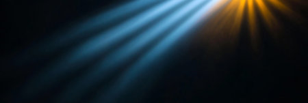 Stunning Abstract Composition Featuring a Ray Burst Effect with Golden Highlights on Dark Backgroundの素材