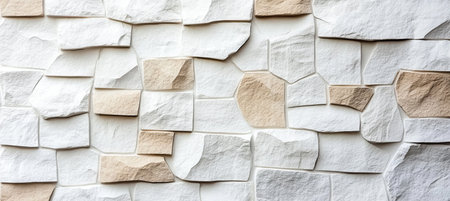 Seamless Beige and White Textured Stone Background Featuring Modern Masonry Aesthetic Designの素材