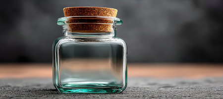 Elegant Vintage Glass Jar with Cork Stopper, Perfect for Minimalist Decor and Storage Ideasの素材