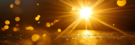 Golden Rays of Sunlight Breaking Through Dark Clouds, Illuminating the Sky with Warmth and Hopeの素材