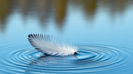 A Tranquil Sunset Over a Calm Lake, Where Gentle Raindrops Create Beautiful Ripples on Waterの素材
