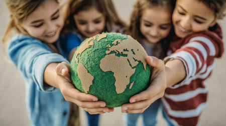 Empowering Young Minds Children Engaging in Sustainable Practices for a Greener Future Togetherの素材