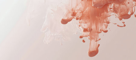 Subtle Canvas with Liquid Textured Paint Splash Elements on a Warm Beige Abstract Backgroundの素材