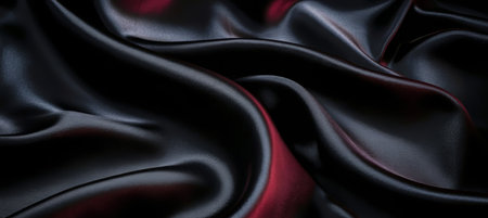 Elegant Soft Black and Red Dreamy Abstract Luxury Silk Satin Background Design for Studio Photosの素材
