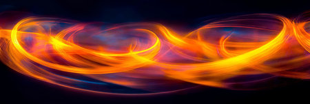 Dynamic Motion Abstract with Energetic Light Trails and Vibrant Neon Colors Creating Fluid Patternsの素材