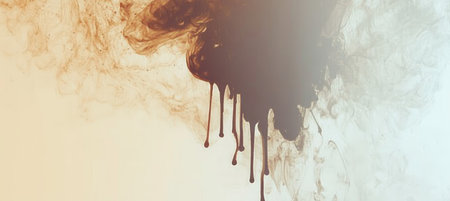 Chocolate Dreams Abstract Ink Drops and Textures with Paint Splashes for Unique Backgroundsの素材