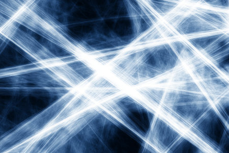 Hypnotic Geometric Artwork with Cold Blue Lines on a Mysterious Deep Azure Background.の素材