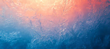 Dreamy Watercolor Gradient of Cool Blues into Soft Pastel Corals with Beautiful Floral Patternsの素材