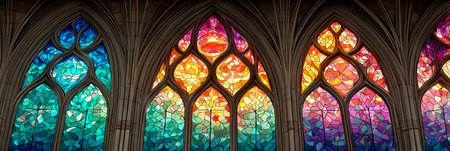 Stunning Architectural Art Featuring Colorful Mosaic Patterns in a Beautiful Church Interior Designの素材