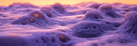 Vibrant Abstract Art with Flowing Patterns in Neon Chartreuse and Lavender, Ethereal Digital Lightの素材