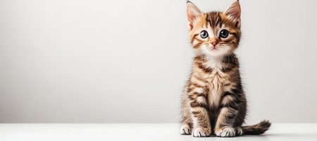 Charming Young Kitten Posing for Beautiful Photography in a Bright Studio with Stunning Detailsの素材