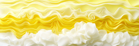 Elegant and Serene Abstract Background Featuring a Gentle Yellow to White Smooth Gradient Wave Flowの素材