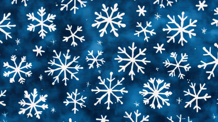Snowflake Pattern on Aqua Background, Showcasing Intricate Frozen Crystal Designs and Detailsの素材