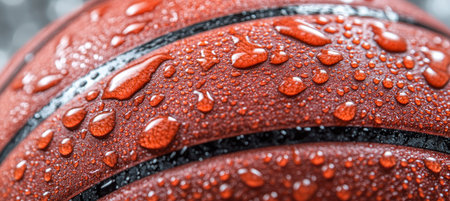 Dynamic Macro View of Water Droplets on a Basketball Highlighting Athleticism and Sports Equipmentの素材