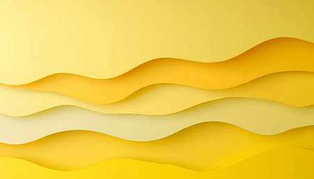 Fluid Abstract Wave Background with Layered Flow Colors in Monochromatic and Sunny Lemon Spectrumの素材