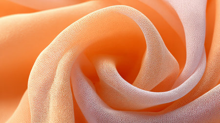 Gentle Apricot Chiffon Cascades Serenity and Ethereal Delight in Soft Peach Abstract Design.の素材