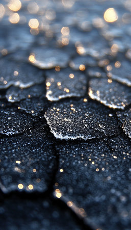 Fractured Ice Facade with Glistening Fragments and Textural Abstraction for Unique Design Appealの素材