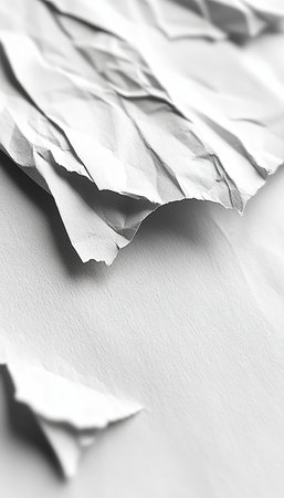Abstract Paper Texture on White Background with Crumpled Surface and Grainy Detail for Designの素材