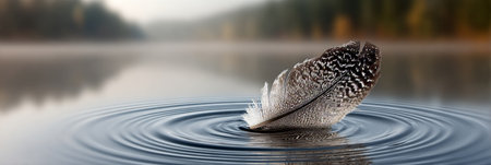 Tranquil Landscape A Serene Lake at Sunrise with Soft Ripples and Reflections of Surrounding Natureの素材
