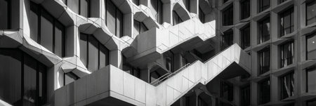 A Stunning Architectural Geometry Showcase with Diagonal Facade Elements and Intricate Patternsの素材