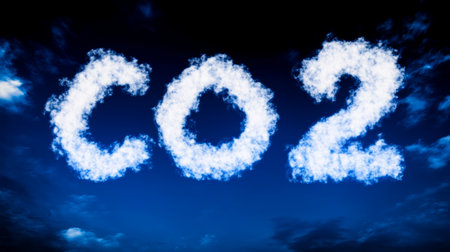 Dramatic Visualization of Climate Change Impact Carbon Dioxide Levels and Global Warming Concernsの素材