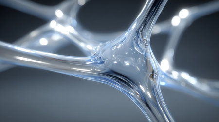 Polygonal Mesh Structure Network with Icy Texture in Advanced Technology Concept Design Elementsの素材