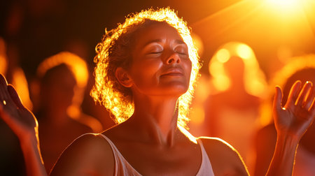 A Diverse Group of Individuals Engaged in Meditation Together, Fostering Inner Peace and Connectionの素材