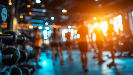 The Gymnasium Panorama Health Consciousness and Dedication to Fitness in Individuals Working Outの素材