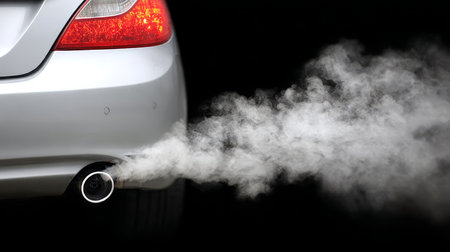 Auto Emission Problem Causing Air Pollution and Climate Change From Vehicle Exhaust Fumes in Citiesの素材