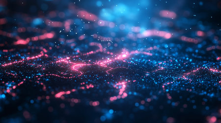 Futuristic Circuit Board Background with Electronic Networks and Innovations in Cybersecurity and AIの素材