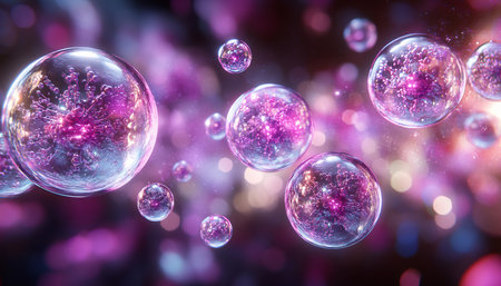 Dynamic Atomic Collision Explosion Energetic Reactions and Bright Visuals Depicting Powerful Energyの素材