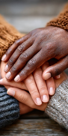 Diverse Hands United, Collaboration for a Brighter Tomorrow Bonding Through Touch and Building Hopeの素材