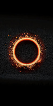 Enchanting Mystical Fire Circle with Shining Particles, Energy Portal, and Vibrant Magic Effectsの素材