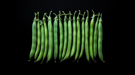 Fresh Green Vegetables and Legumes Piled Together for Healthy Salad Preparation on White Backgroundの素材