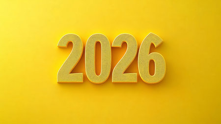 Dynamic 2026 Year Overview with Bright Colors, Modern Design Elements, and Bold Typography Displayの素材