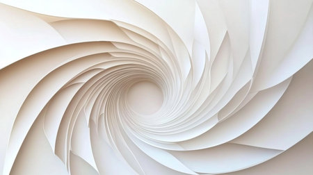 Elegant Twisted White Cream Spiral Tunnels with Smooth Layers and Curves in Architectural Designの素材