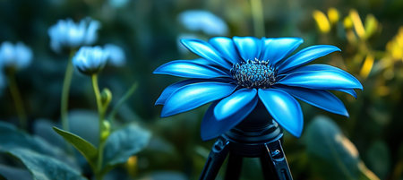 Stunning Blue Floral Close Up with Detailed Petals and Artistic Botanical Photography Techniquesの素材