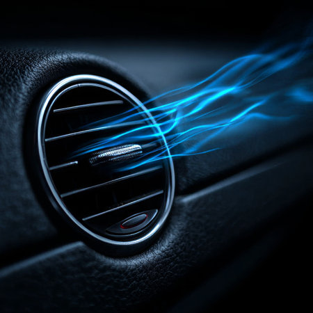 Futuristic Automotive AC Vent and Grille Design with Airflow Dynamics and Illumination Detailsの素材