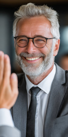 Successful Finance Partnership Celebrating Achievement of Goals with Strategy and Team Collaborationの素材